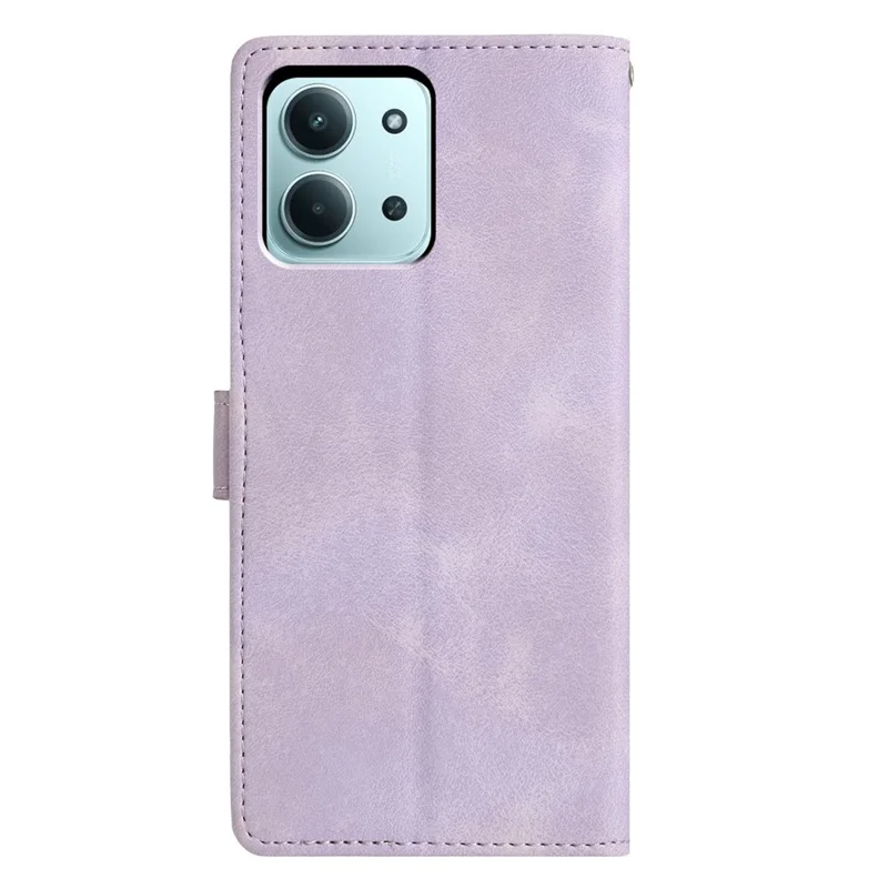 Cover a portafoglio con supporto per Xiaomi Redmi 15C 4G (173mm) / 15C 5G con motivo triangolare stampato - Viola