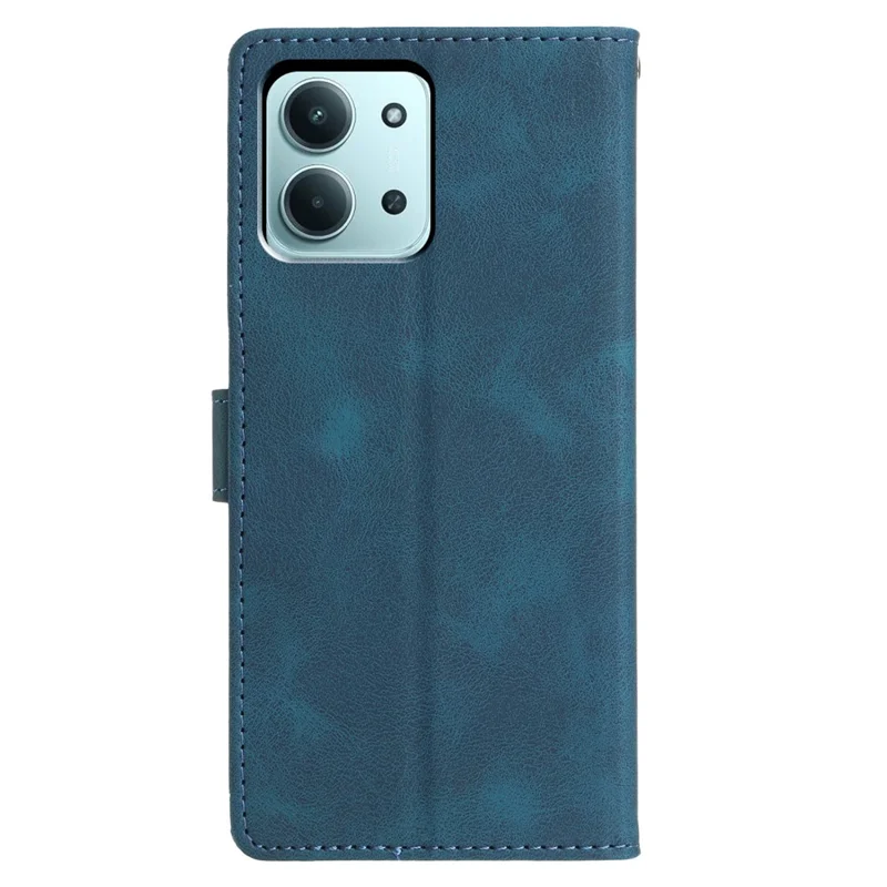 For Xiaomi Redmi 15C 5G (EU) (173mm) / 15C 4G (EU) (173mm) Case Wallet Stand Imprinted Triangle Pattern Leather Phone Flip Cover - Blue