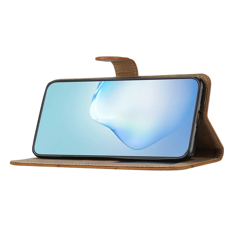 Per Xiaomi Redmi 15C 5G / 15C 4G (173mm) Cover a Portafoglio con Linee Impresse e Effetto Pelle Morbida - Marrone