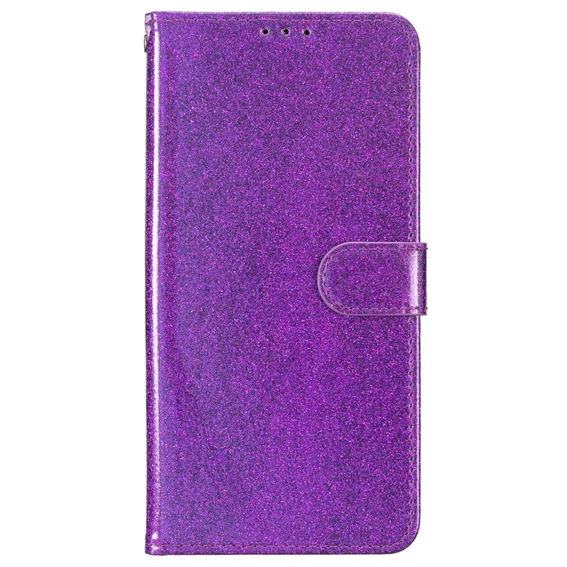 For Xiaomi Redmi 15C 5G (EU) (173mm) / 15C 4G (EU) (173mm) Wallet Case Glitter Anti-Scratch Leather Stand Phone Cover with Strap - Purple