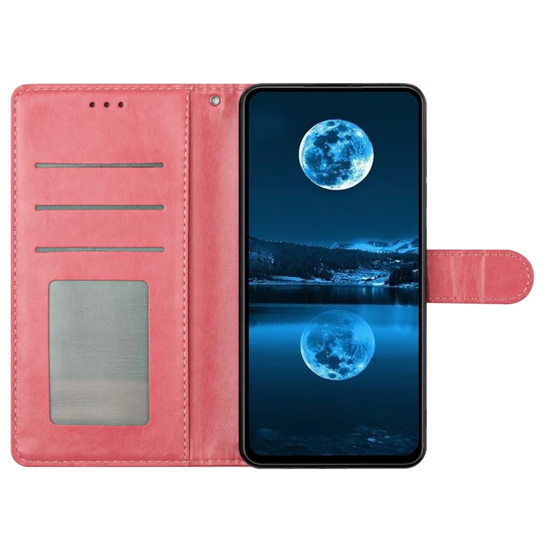 For Xiaomi Redmi 15C 5G (EU) (173mm) / 15C 4G (EU) (173mm) Leather Case Wallet Stand Phone Cover with Handy Strap - Rose Gold