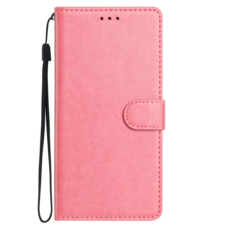 For Xiaomi Redmi 15C 5G (EU) (173mm) / 15C 4G (EU) (173mm) Leather Case Wallet Stand Phone Cover with Handy Strap - Rose Gold