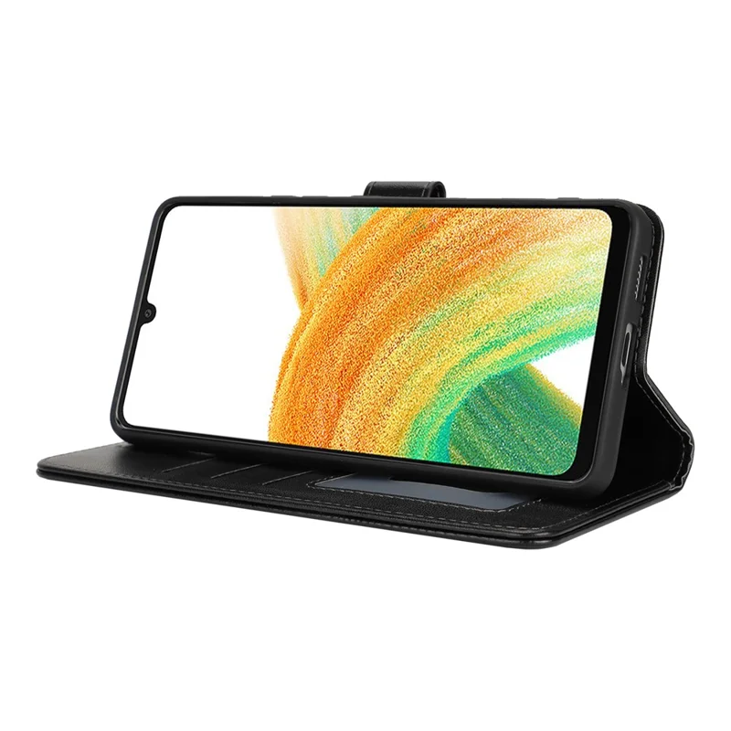 Für Samsung Galaxy A33 5G Standhülle Stoßfeste Lederbrieftasche Handyhülle - Schwarz