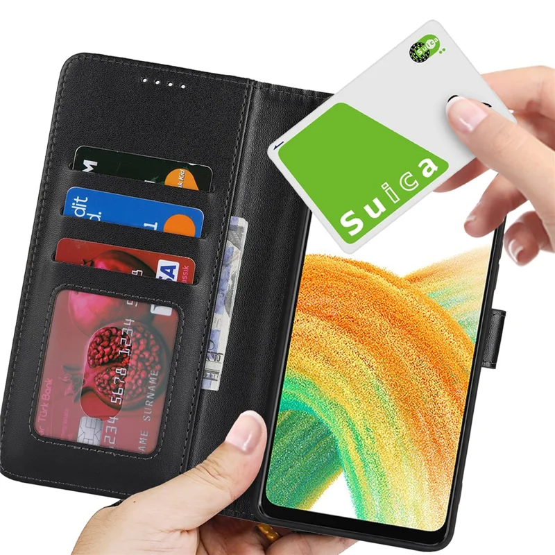 Für Samsung Galaxy A33 5G Standhülle Stoßfeste Lederbrieftasche Handyhülle - Schwarz