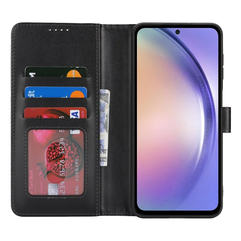 Custodia per Samsung Galaxy A54 5G con Supporto Antiurto Portafoglio in Pelle - Nero