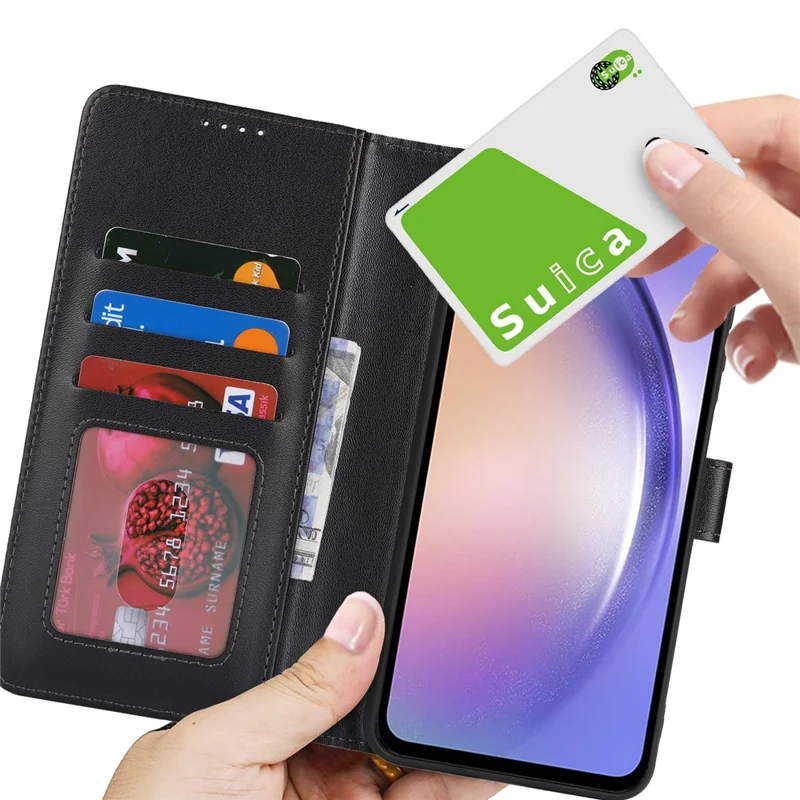 Custodia per Samsung Galaxy A54 5G con Supporto Antiurto Portafoglio in Pelle - Nero