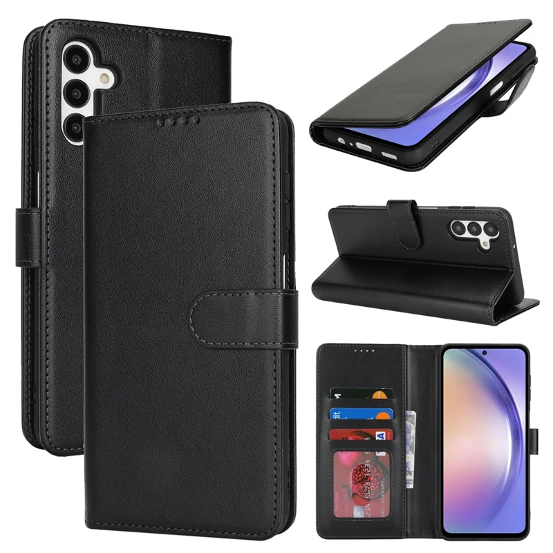 Custodia per Samsung Galaxy A54 5G con Supporto Antiurto Portafoglio in Pelle - Nero