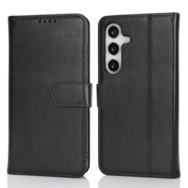 Pour Samsung Galaxy S24 Étui avec Support Antichoc Portefeuille en Cuir pour Téléphone - Noir