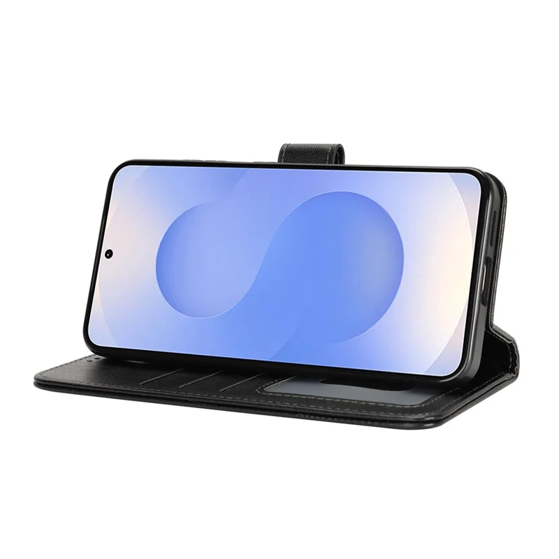 Pour Samsung Galaxy S24 Étui avec Support Antichoc Portefeuille en Cuir pour Téléphone - Noir