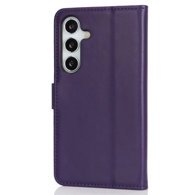 For Samsung Galaxy S24 Stand Case Shockproof Leather Wallet Phone Cover - Dark Purple