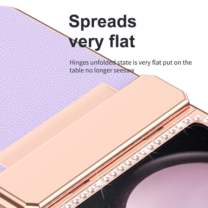 Для Samsung Galaxy Z Flip7 FE 5G / Flip6 5G Чехол Декор из страз Гальваническое покрытие Искусственная кожа + ПК Чехол для телефона - Фиолетовый