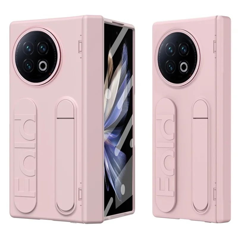 For vivo X Fold2 Case Kickstand Wristband Hard PC Phone Cover - Pink