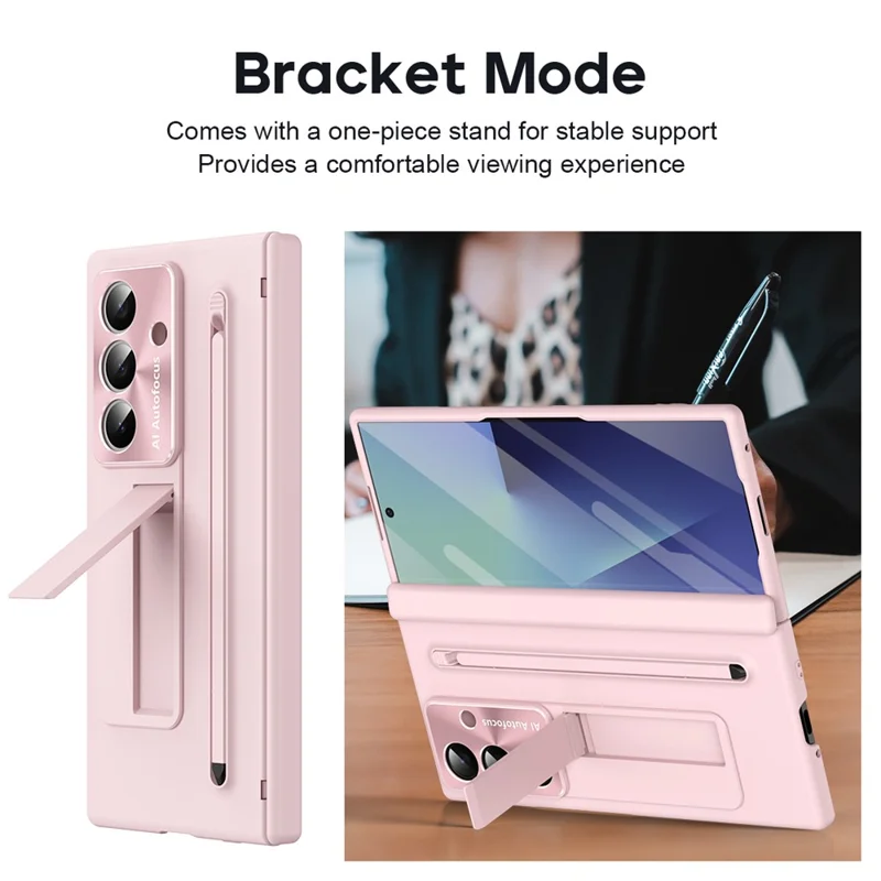 Étui pour Samsung Galaxy Z Fold7 5G avec Support et Stylet - Rose