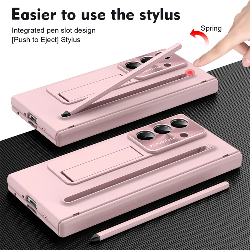Étui pour Samsung Galaxy Z Fold7 5G avec Support et Stylet - Rose