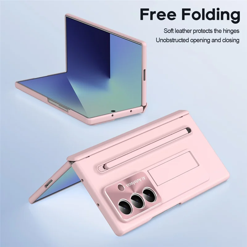Étui pour Samsung Galaxy Z Fold7 5G avec Support et Stylet - Rose