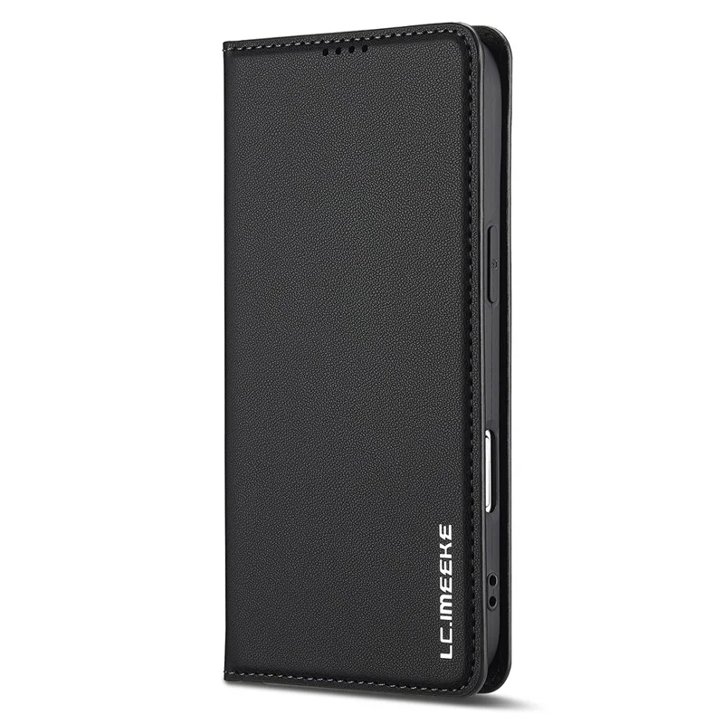 LC.IMEEKE L1 Series для iPhone 17 Чехол из искусственной кожи с отделением для карт и подставкой - Черный