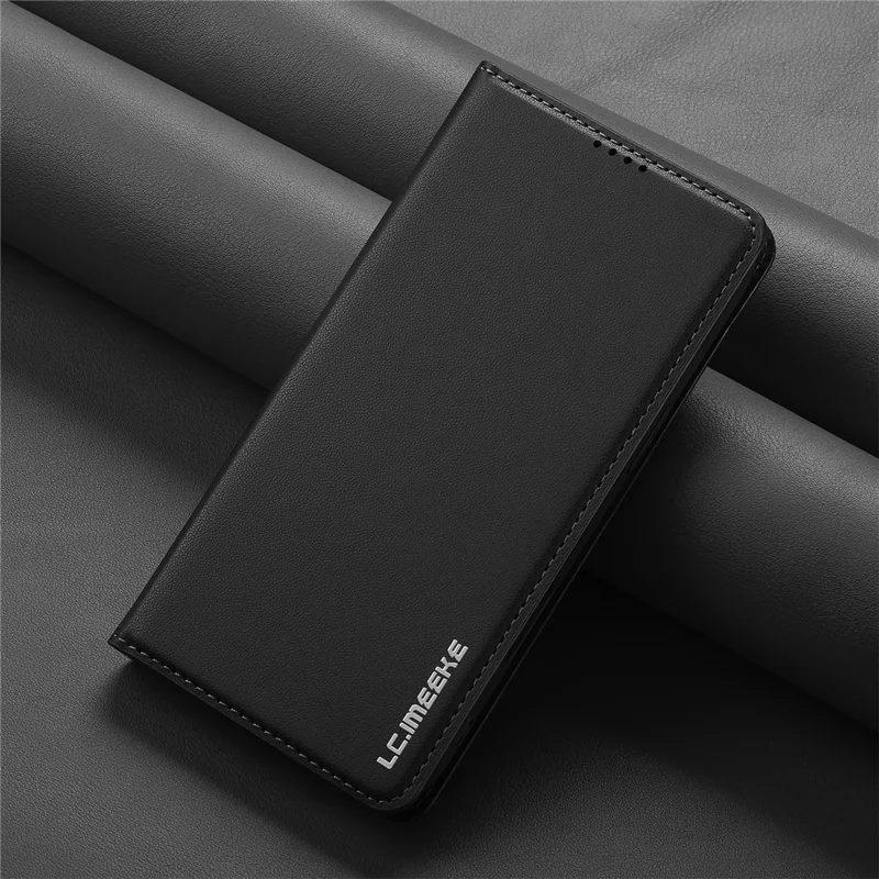 LC.IMEEKE L1 Series для iPhone 17 Чехол из искусственной кожи с отделением для карт и подставкой - Черный