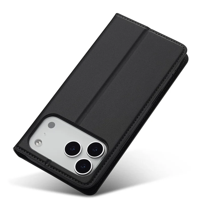 LC.IMEEKE L1 Serie für iPhone 17 Pro Hülle Kunstleder Brieftasche Ständer Schutzhülle für Smartphone - Schwarz