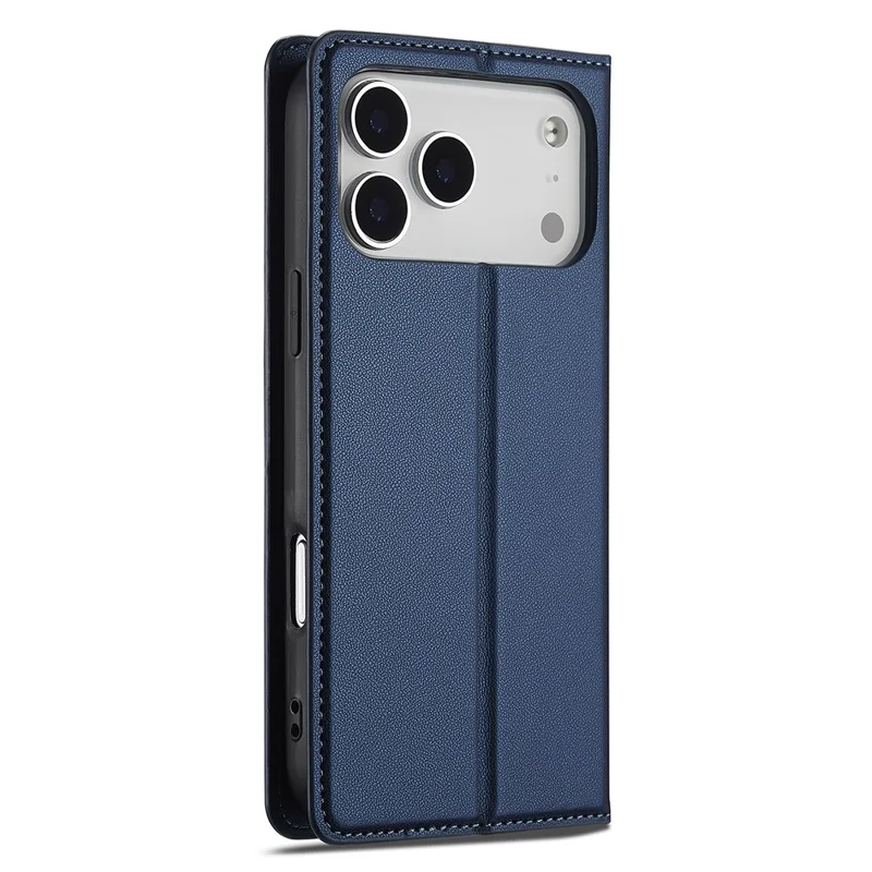 LC.IMEEKE L1 Series for iPhone 17 Pro Case PU Leather Wallet Stand Protective Phone Cover - Blue
