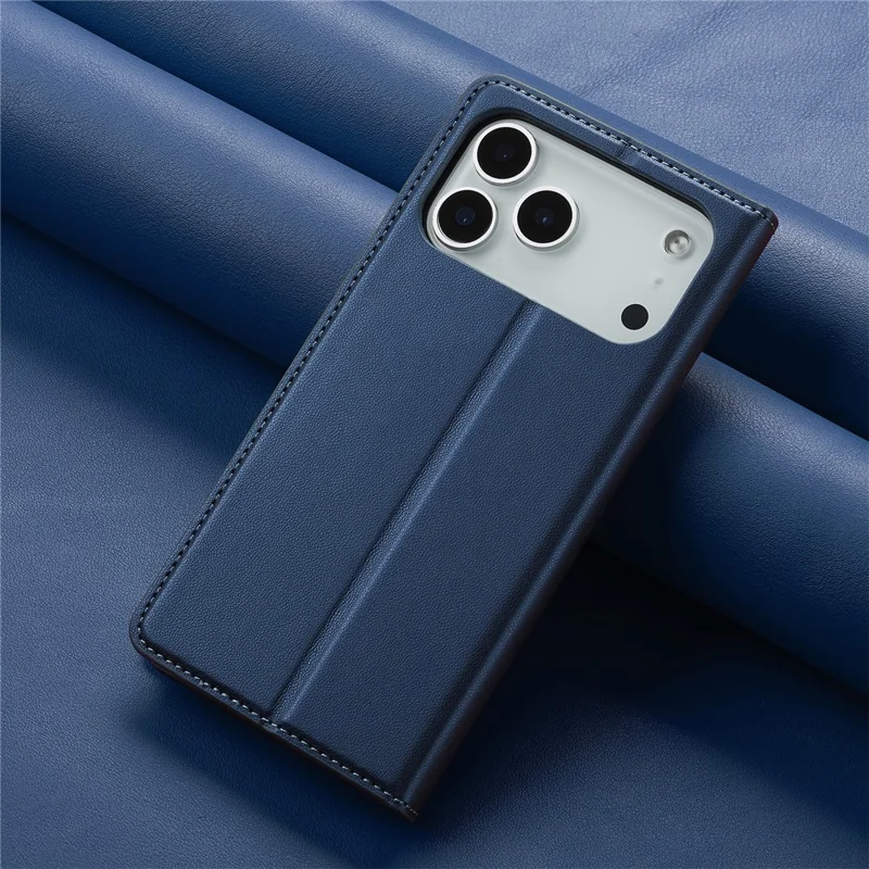 LC.IMEEKE L1 Series for iPhone 17 Pro Case PU Leather Wallet Stand Protective Phone Cover - Blue