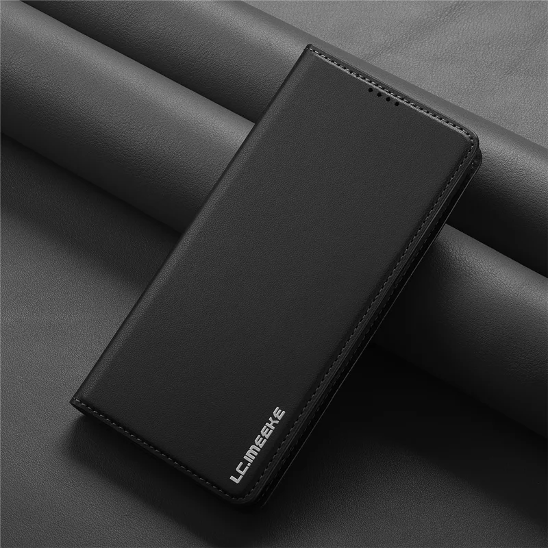LC.IMEEKE L1 Series for iPhone 17 Pro Max Case PU Leather Wallet Stand Protective Phone Cover - Black