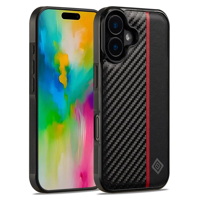 LC.IMEEKE For iPhone 17 Case Carbon Fiber Texture Leather + TPU + EVA Phone Cover