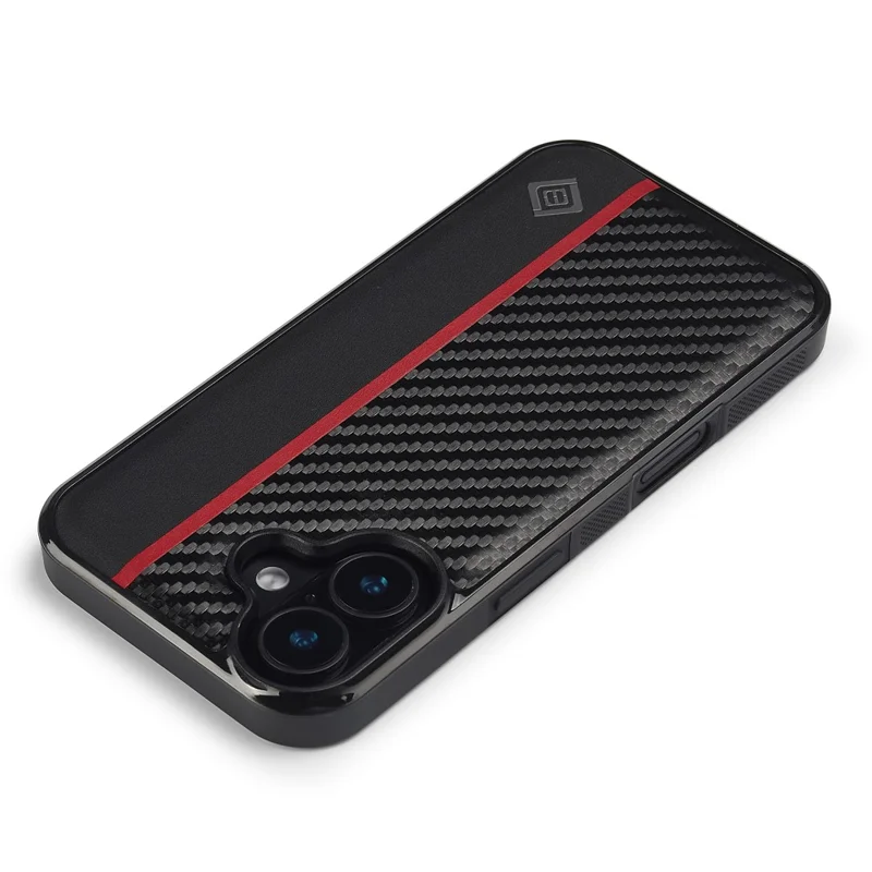 LC.IMEEKE For iPhone 17 Case Carbon Fiber Texture Leather + TPU + EVA Phone Cover