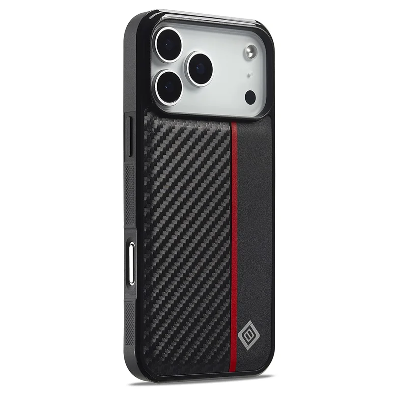 LC.IMEEKE Чехол для iPhone 17 Pro Max с текстурой углеродного волокна Кожа + TPU + EVA