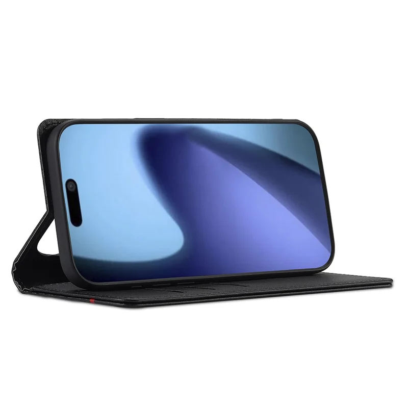 LC.IMEEKE For iPhone 17 Air Wallet Case Carbon Fiber Texture Leather Phone Cover - Horizontal Stripe