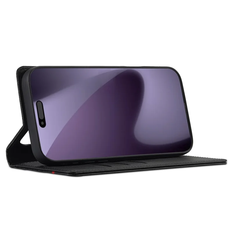 LC.IMEEKE iPhone 17 Pro Max Brieftasche Hülle mit Karbonfaser-Textur und Lederoptik - Horizontale Streifen