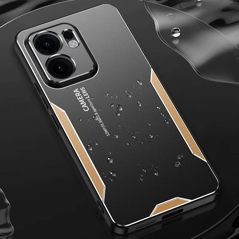 Pour Oppo Reno14 F 5G Coque de Téléphone en Alliage d'Aluminium TPU PC Arrière - Or