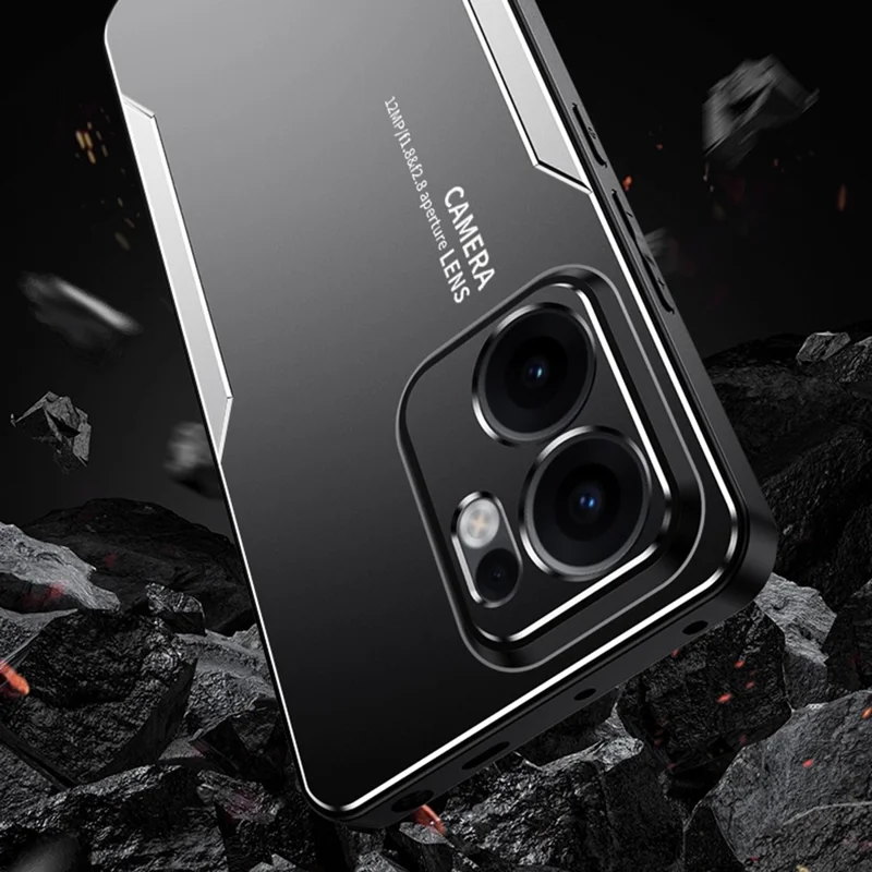 Pour Oppo Reno14 F 5G Coque de Téléphone en Alliage d'Aluminium TPU PC Arrière - Or