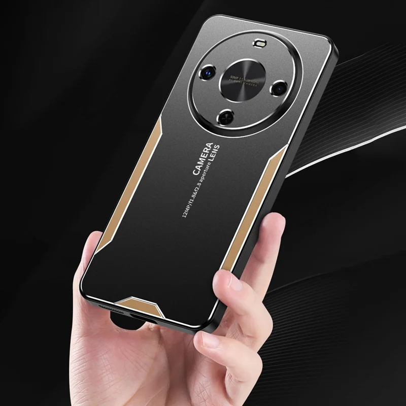 For Honor X70 5G Phone Case Aluminium Alloy TPU PC Back Cover - Gold