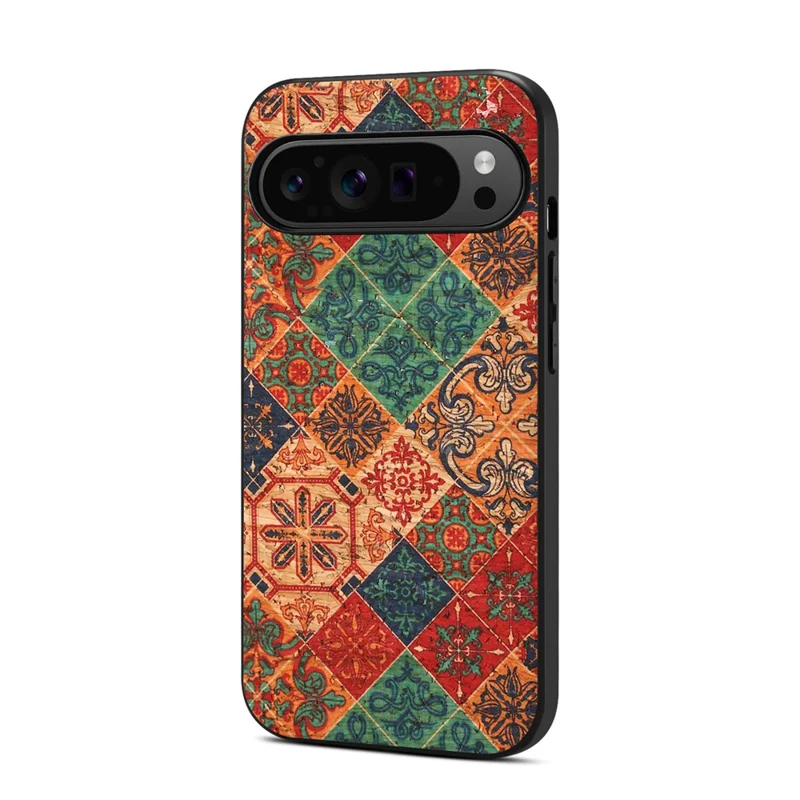 For Google Pixel 10 / Pixel 10 Pro Case Flower Print PU Leather + PC + TPU Phone Cover - Winter  /  Blue