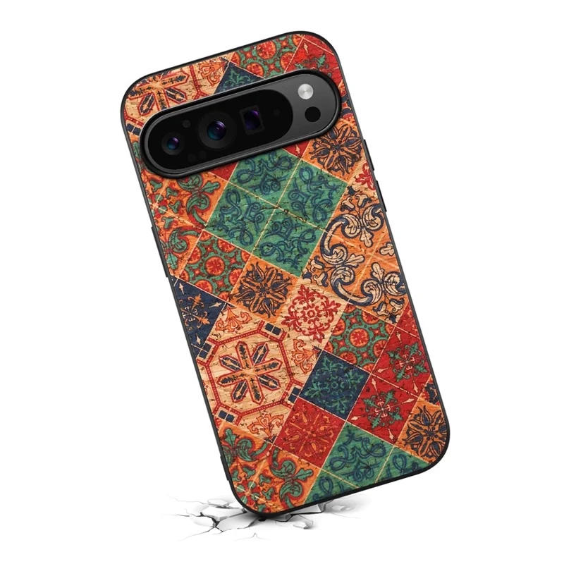 For Google Pixel 10 / Pixel 10 Pro Case Flower Print PU Leather + PC + TPU Phone Cover - Winter  /  Blue
