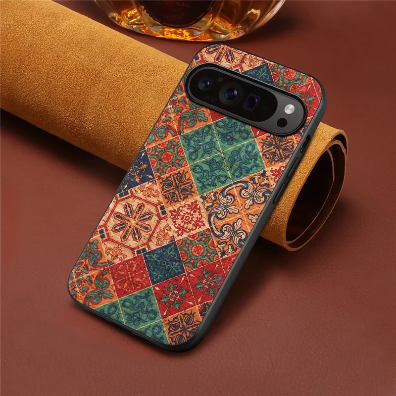 For Google Pixel 10 / Pixel 10 Pro Case Flower Print PU Leather + PC + TPU Phone Cover - Winter  /  Blue