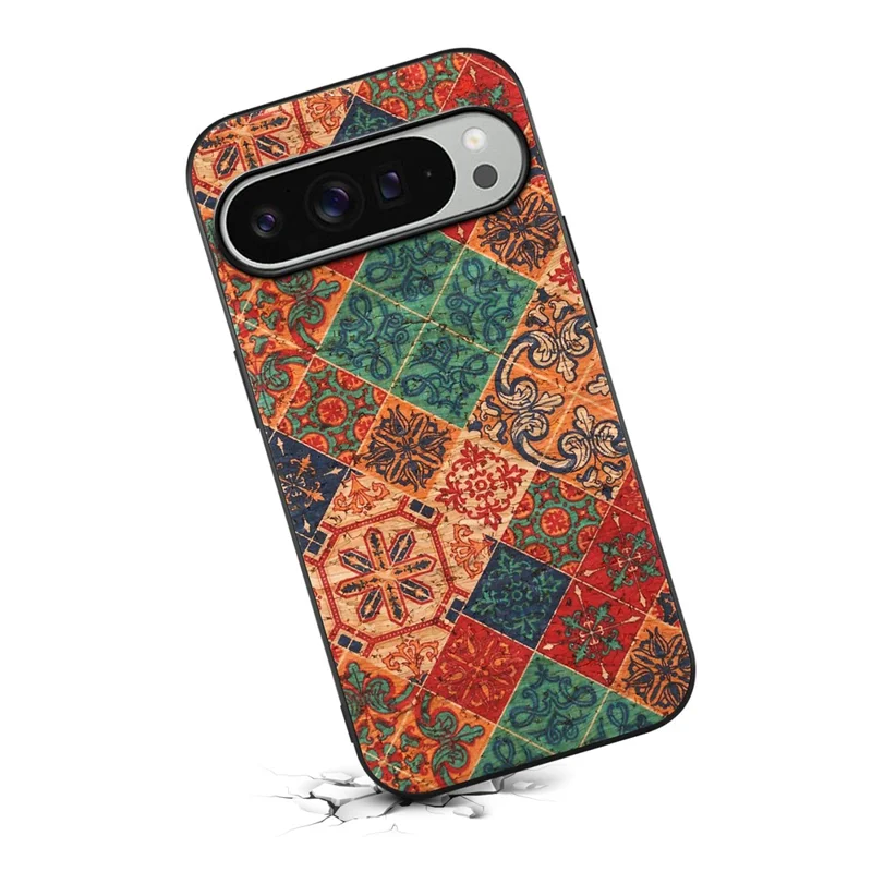 For Google Pixel 10 Pro XL Case Flower Print PU Leather + PC + TPU Phone Cover - Winter  /  Blue