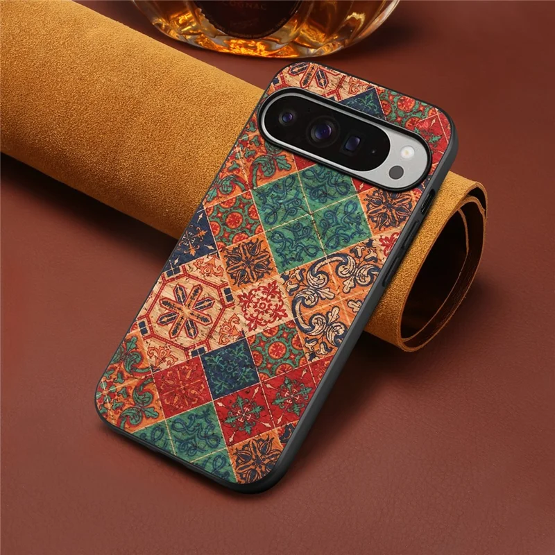 For Google Pixel 10 Pro XL Case Flower Print PU Leather + PC + TPU Phone Cover - Winter  /  Blue
