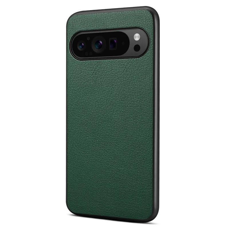 For Google Pixel 10 / Pixel 10 Pro Case Calf Texture Leather + PC + TPU Phone Cover - Green