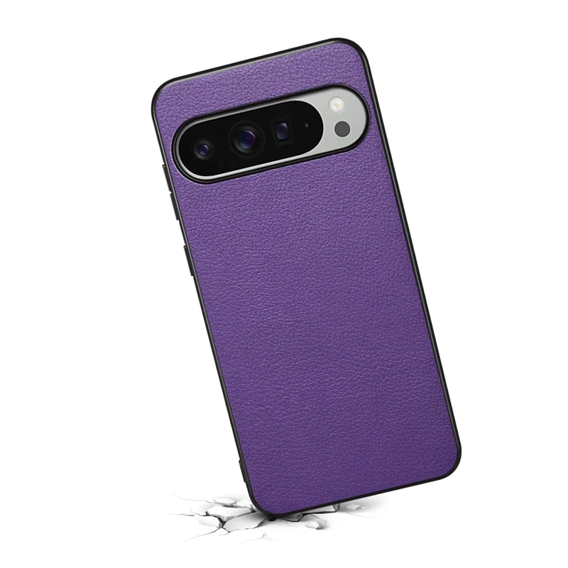 Étui Google Pixel 10 Pro XL en cuir texturé de veau + PC + TPU - Violet