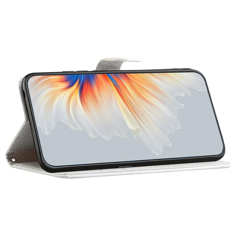 Capa de Couro PU com Estampa para iPhone 17 - Textura Cruzada com Libélula