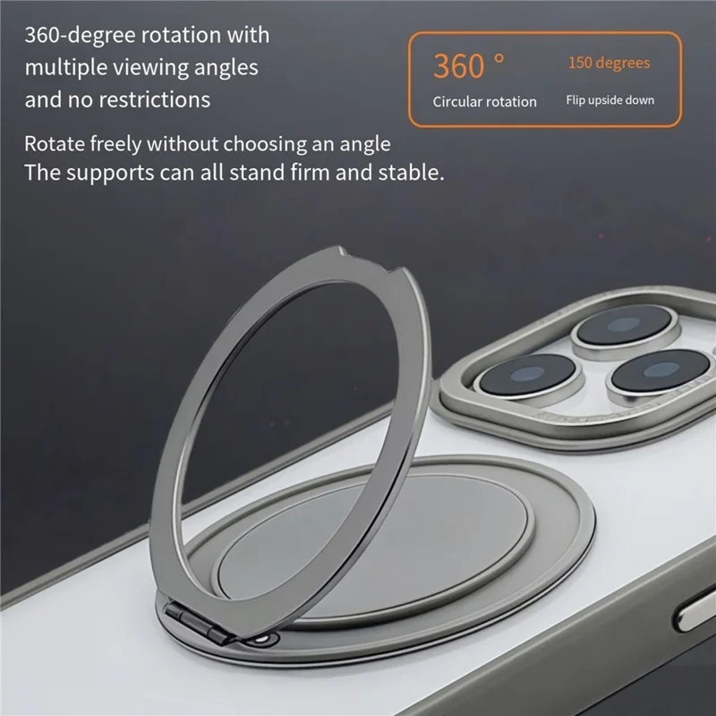 Custodia Magnetica per iPhone 13 Pro in TPU Acrilico con Supporto - Grigio
