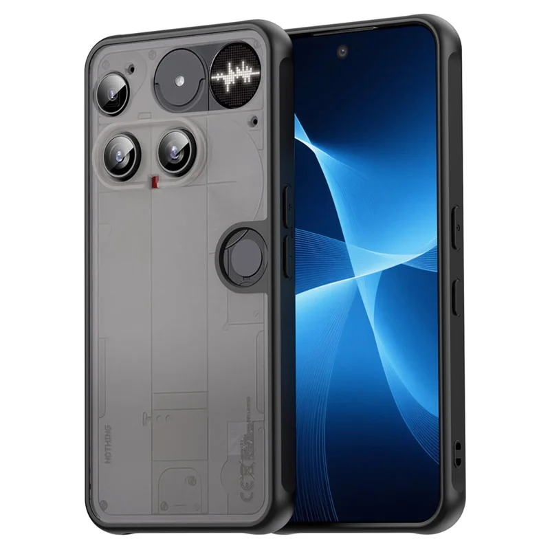 For Nothing Phone (3) 5G Case Drop Proof Airbags Frosted Translucent PC + TPU Phone Back Cover - Black