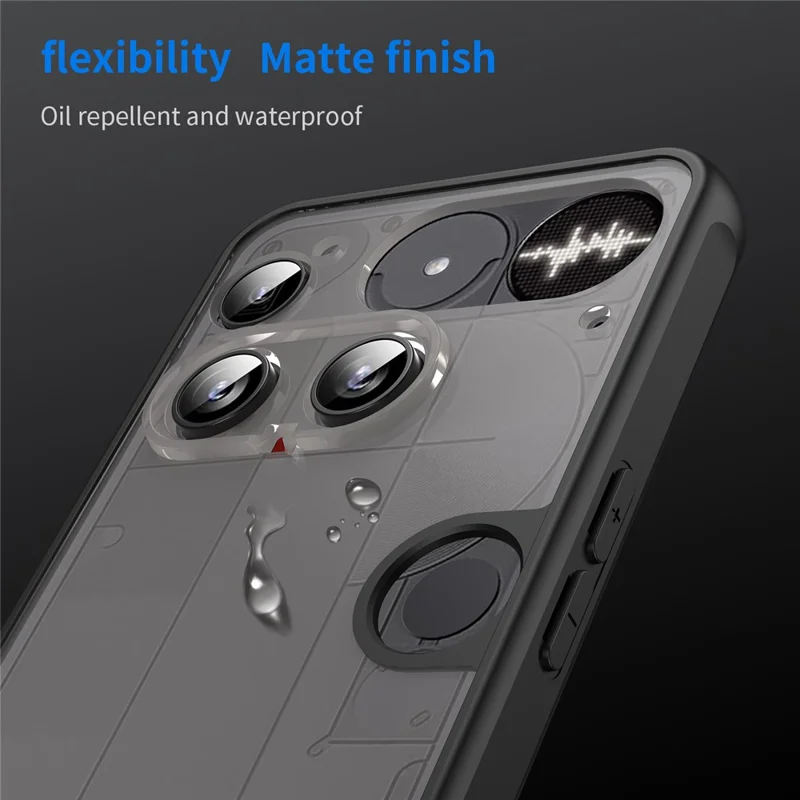 For Nothing Phone (3) 5G Case Drop Proof Airbags Frosted Translucent PC + TPU Phone Back Cover - Black