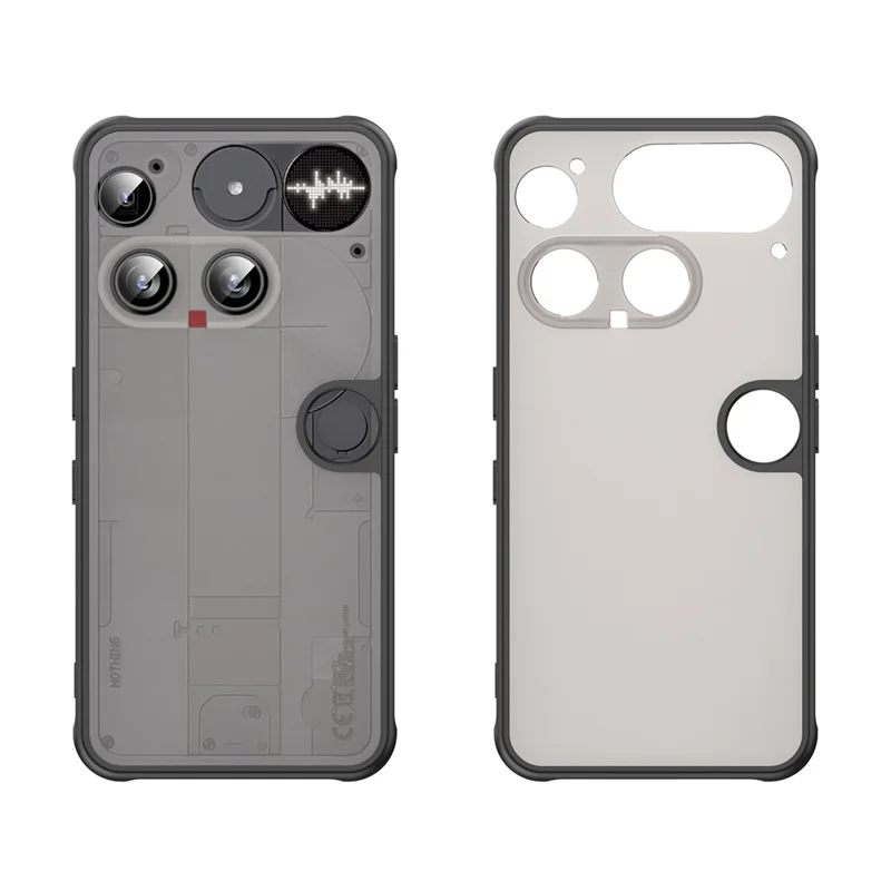 For Nothing Phone (3) 5G Case Drop Proof Airbags Frosted Translucent PC + TPU Phone Back Cover - Black
