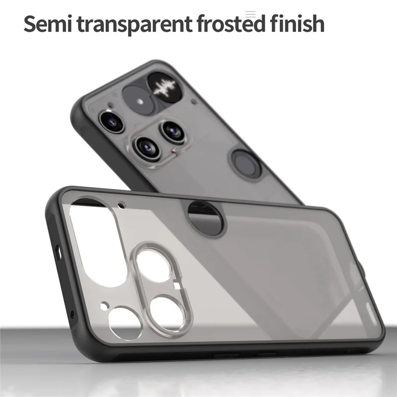 For Nothing Phone (3) 5G Case Drop Proof Airbags Frosted Translucent PC + TPU Phone Back Cover - Black