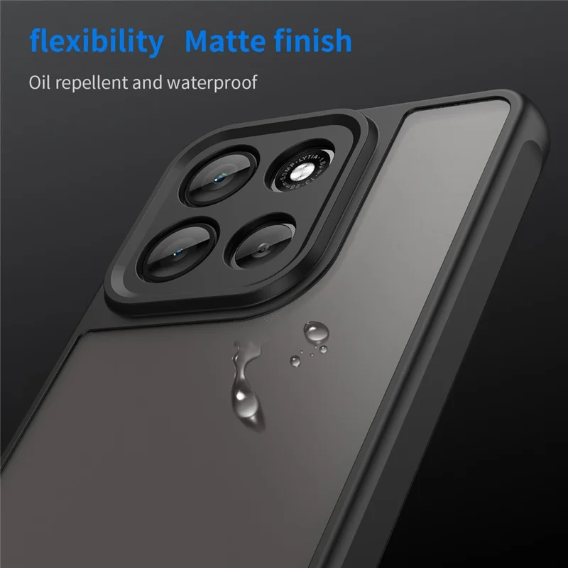 Cover posteriore per Motorola Moto G100 Pro 5G / G86 5G, custodia antiurto con protezione ad airbag, PC smerigliato + TPU traslucido - Nero