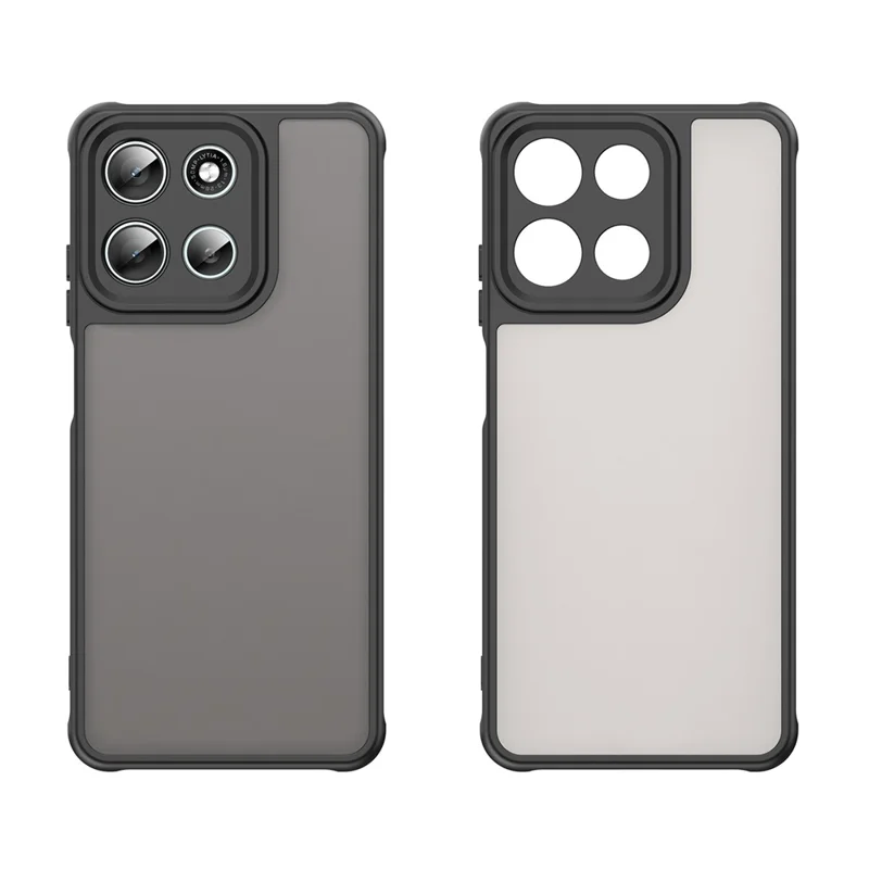 Para Motorola Moto G56 5G / G66y 5G / G66j 5G Funda Prueba de caída Airbags Mate Translúcido PC + Funda Trasera de TPU - Negro