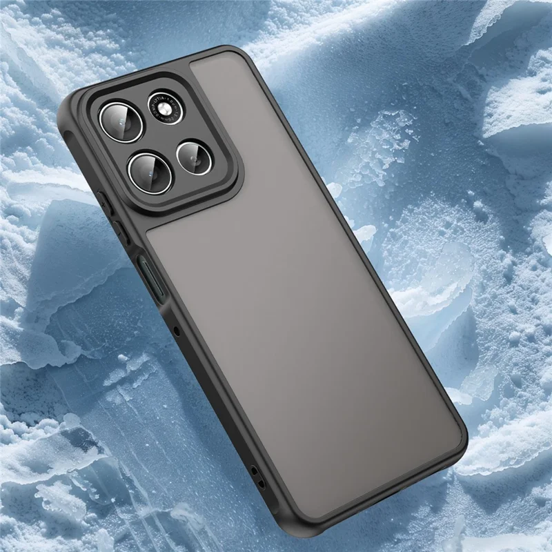 Para Motorola Moto G56 5G / G66y 5G / G66j 5G Funda Prueba de caída Airbags Mate Translúcido PC + Funda Trasera de TPU - Negro