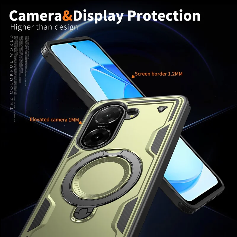 Per Xiaomi Redmi A5 4G (171,7 mm) / Custodia Poco C71 4G compatibile con MagSafe Protezione militare PC + TPU Supporto per telefono - Verde oliva